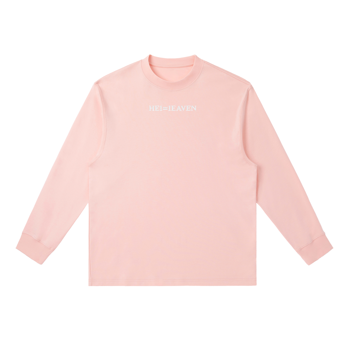 HE1=1EAVEN Alpha Numeric Reduction Embroidered Essential Crewneck Long-Sleeve T-Shirt
