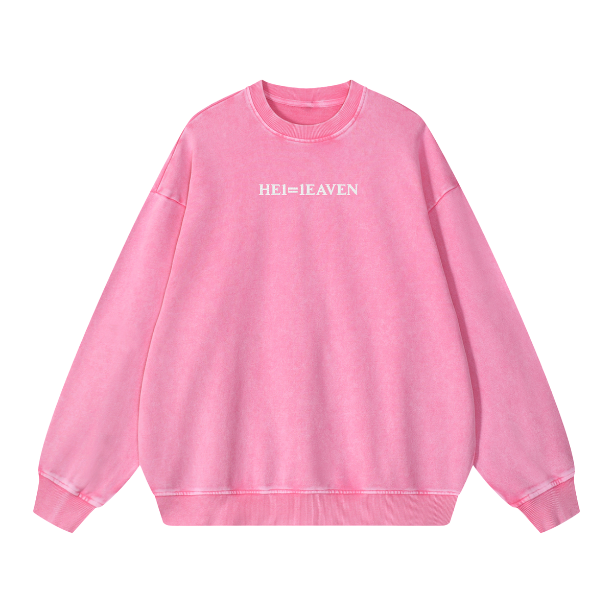 HE1=1EAVEN Embroidered Snow Washed Oversized Sweatshirt