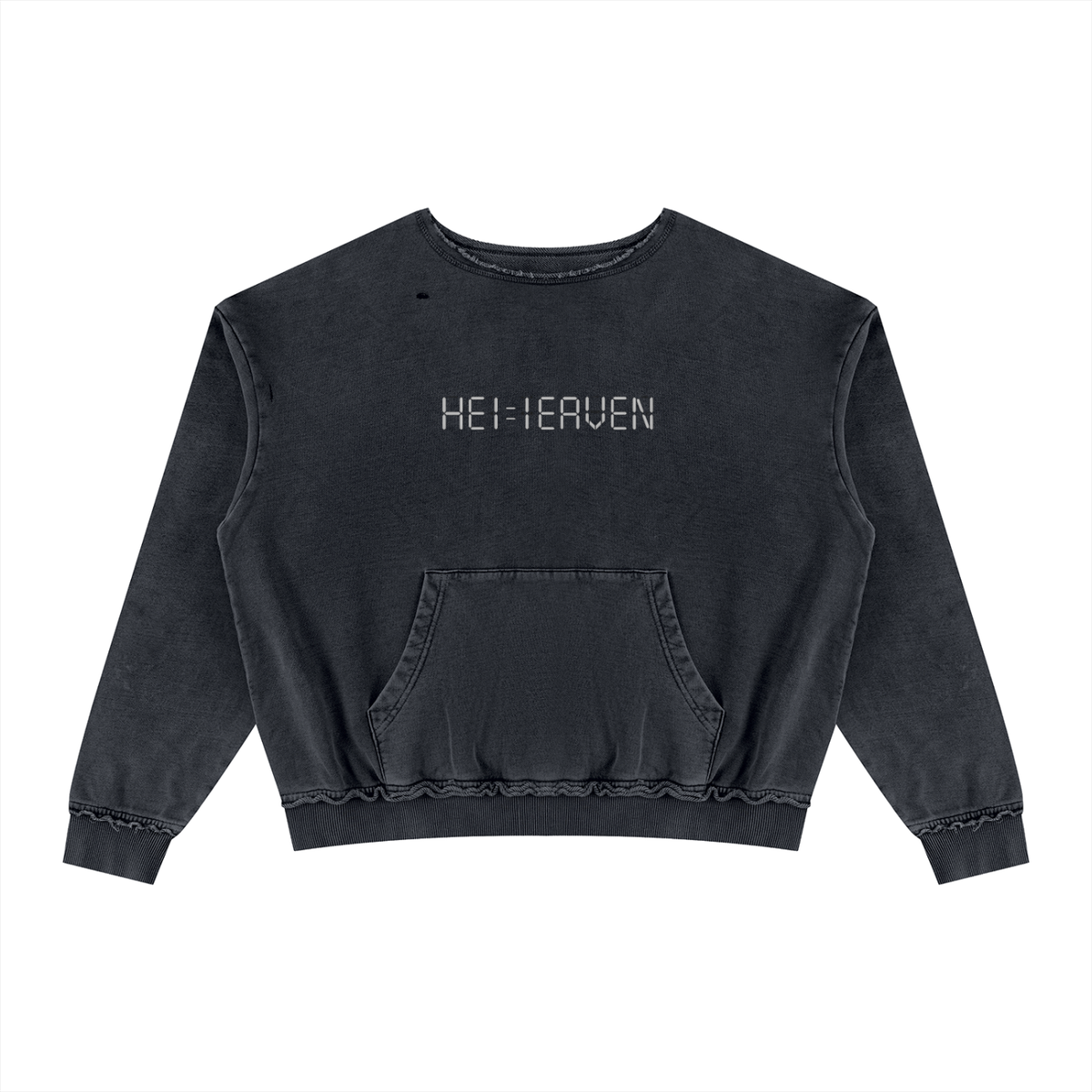 HE1=1EAVEN Unisex Raw Edge Crewneck Sweatshirt