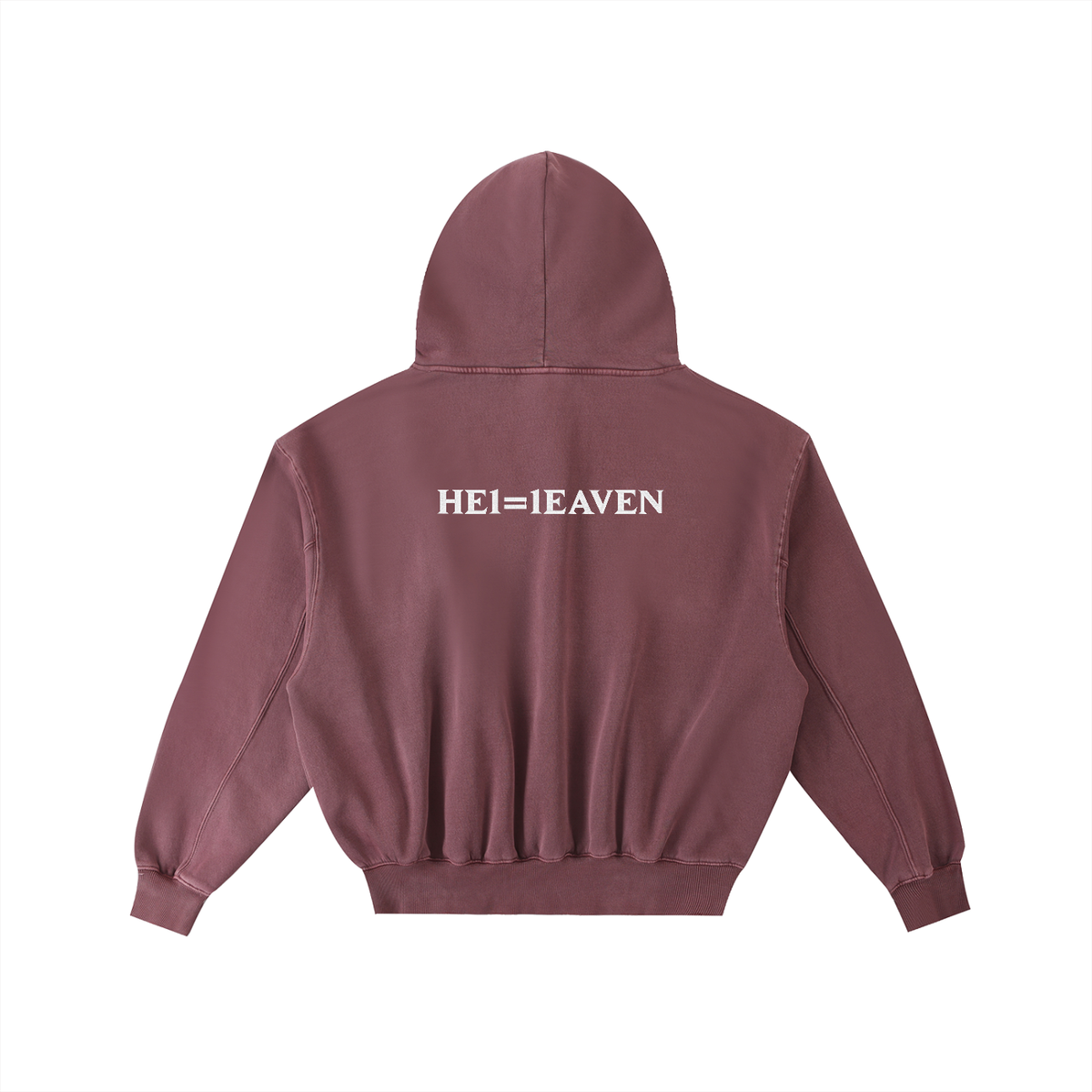 HE1=1EAVEN Frayed Enzyme Washed Fleece Hoodie
