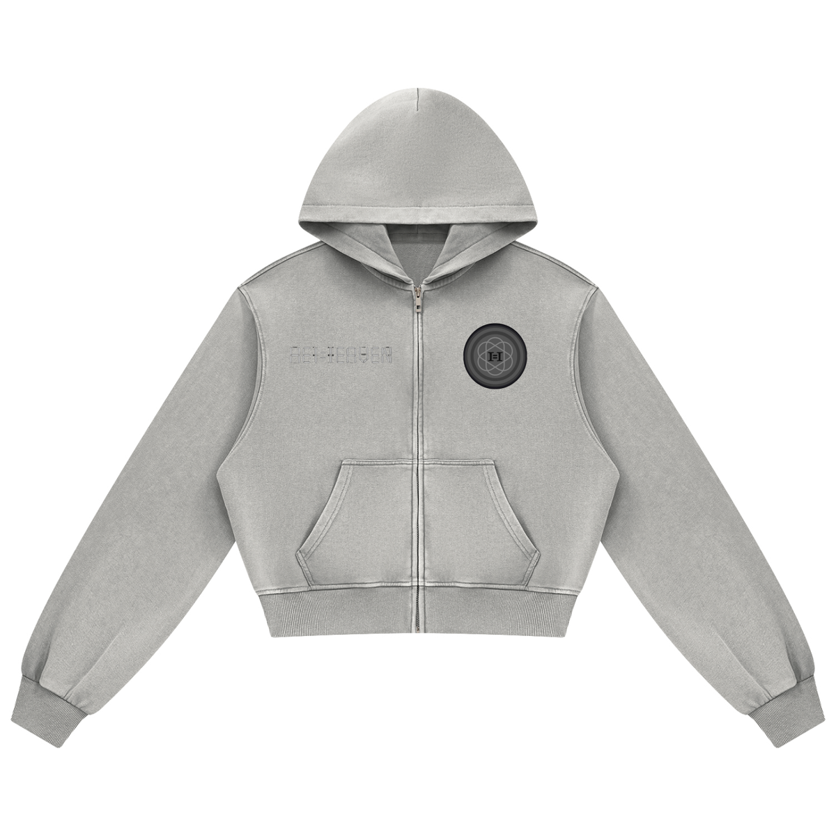 HE1=1EAVEN DTG Women's Mineral Wash Full Zip Hoodie
