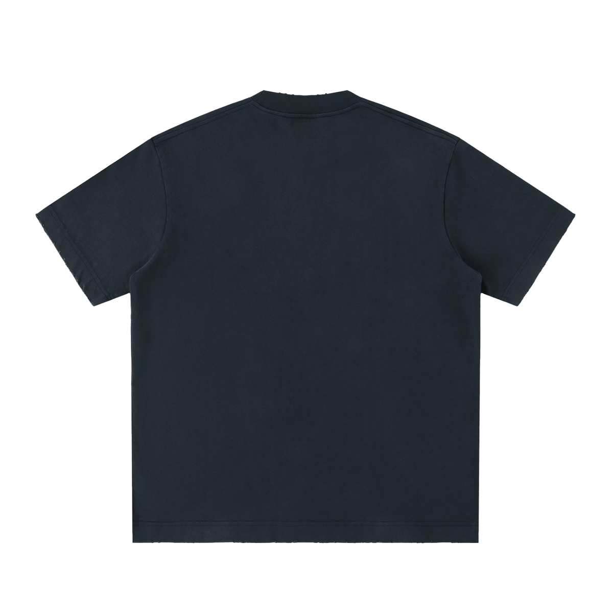 HE1=1EAVEN Embroidered Heavyweight Vintage Washed Frayed T-Shirt