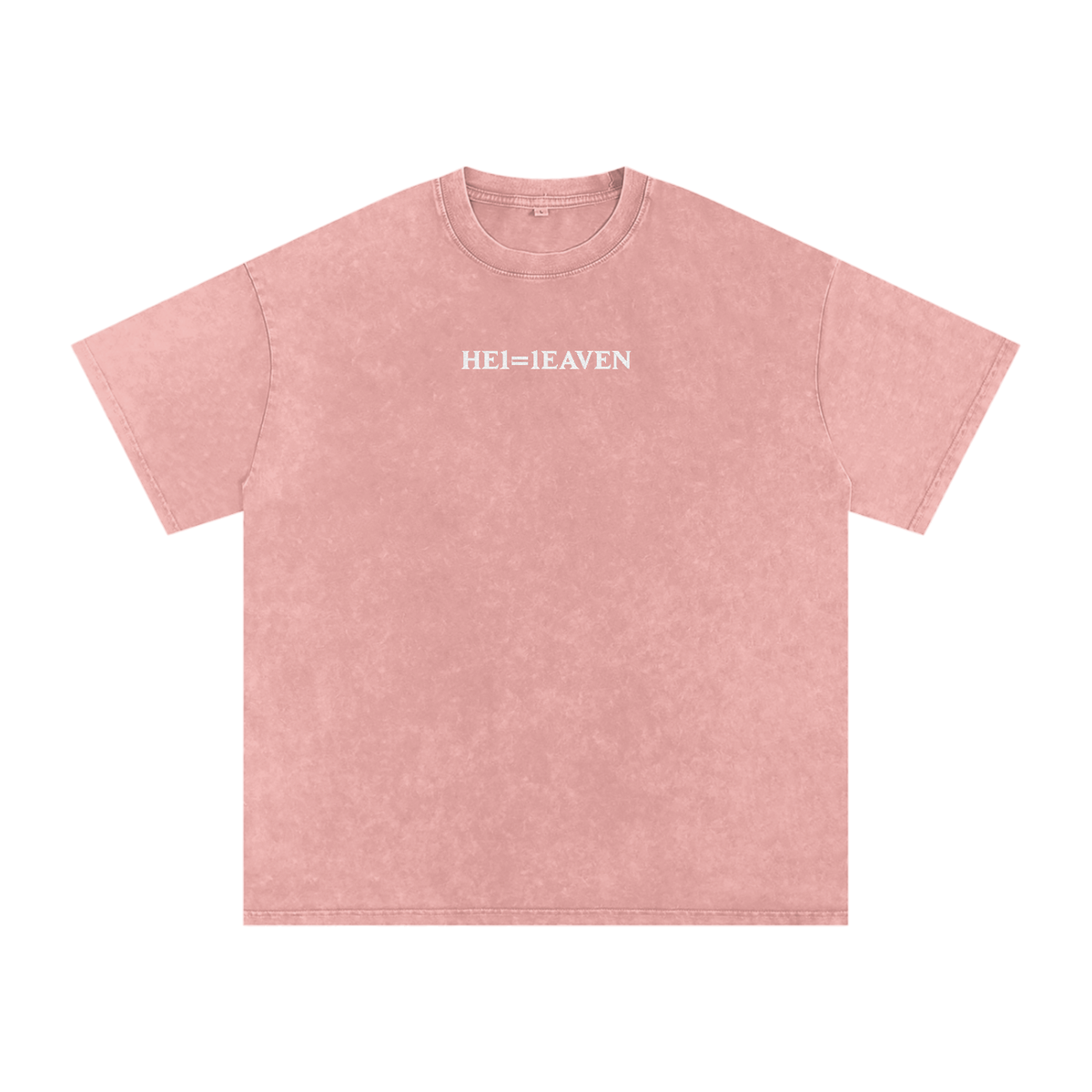 HE1=1EAVEN Embroidered Snow Washed Oversized Cotton T-Shirt