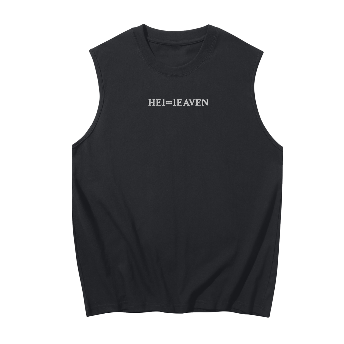 HE1=1EAVEN Embroidered Men's Sleeveless Cotton Tank Top