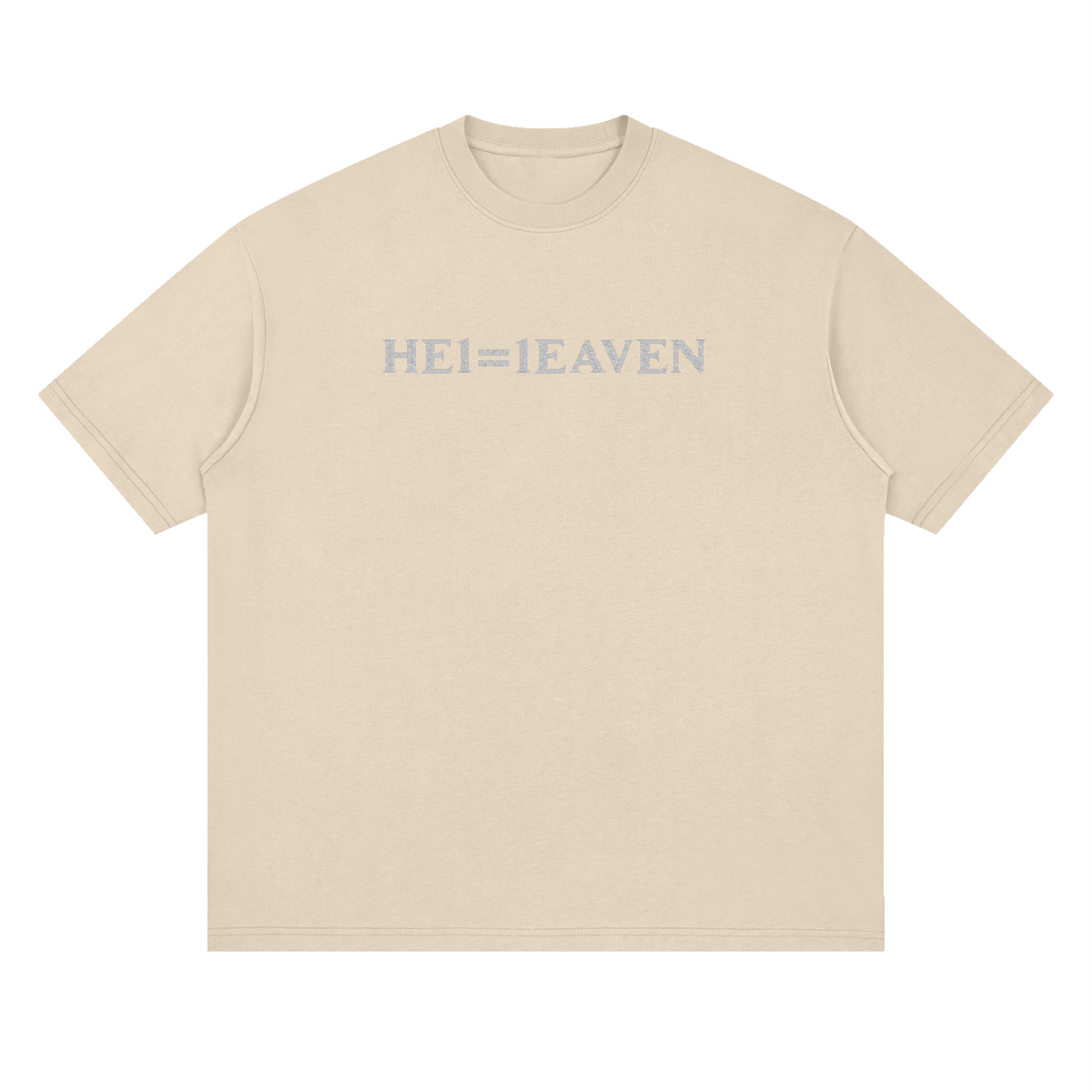 HE1=1EAVEN Embroidered Streetwear Loose Drop Shoulder T-Shirt