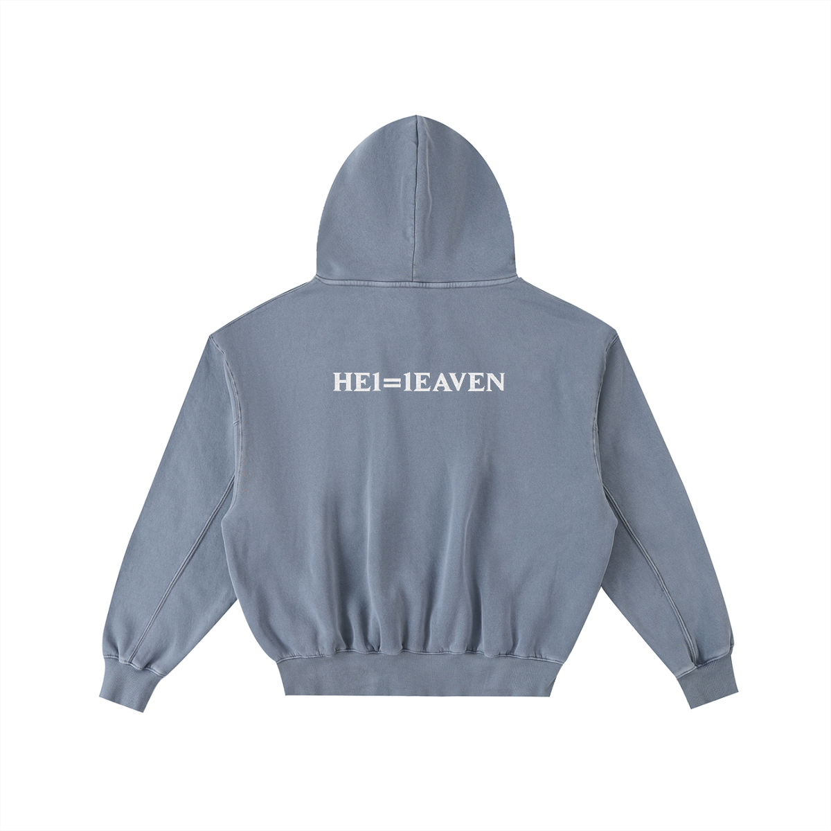HE1=1EAVEN Frayed Enzyme Washed Fleece Hoodie
