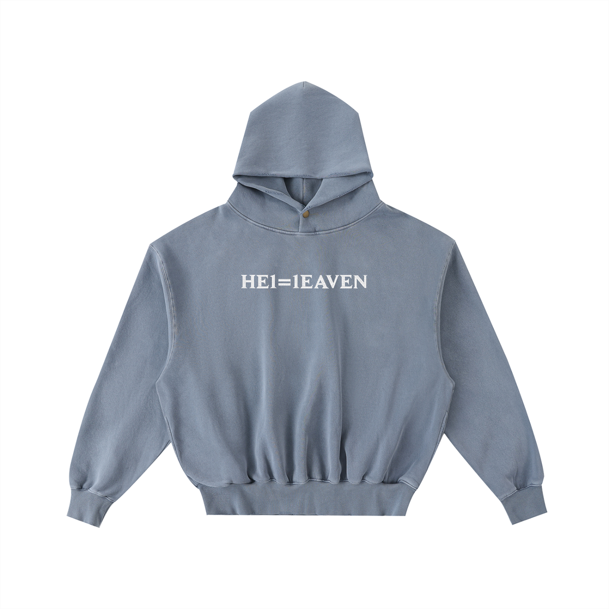 HE1=1EAVEN Frayed Enzyme Washed Fleece Hoodie