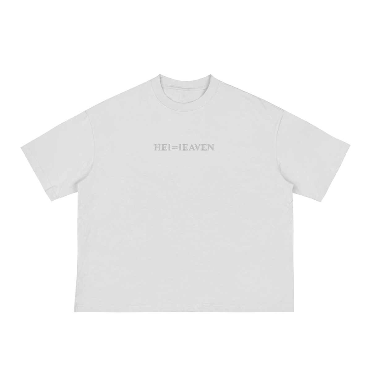 HE1=1EAVEN Alpha Numeric Reduction Embroidered Classic Loose Boxy Tee