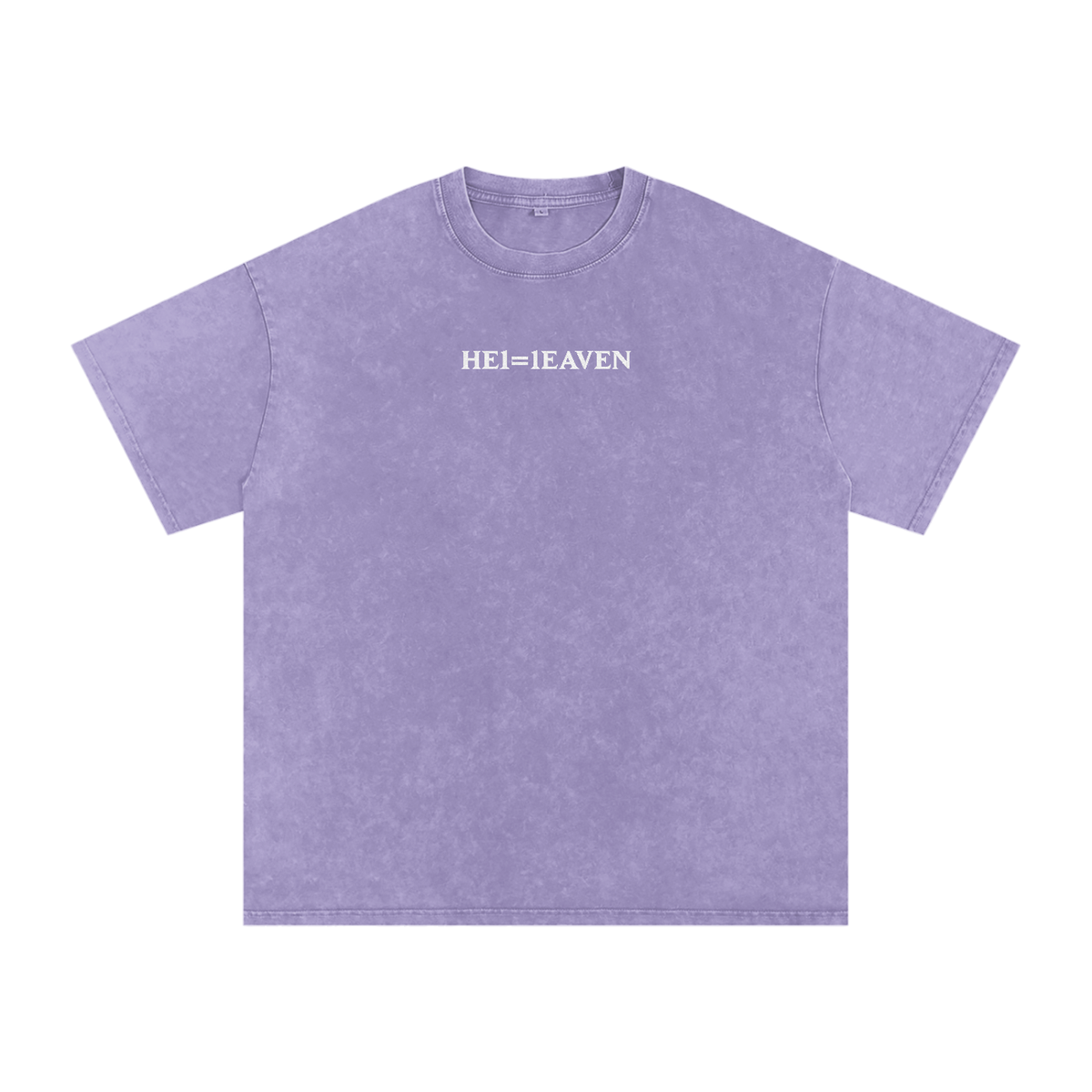 HE1=1EAVEN Embroidered Snow Washed Oversized Cotton T-Shirt