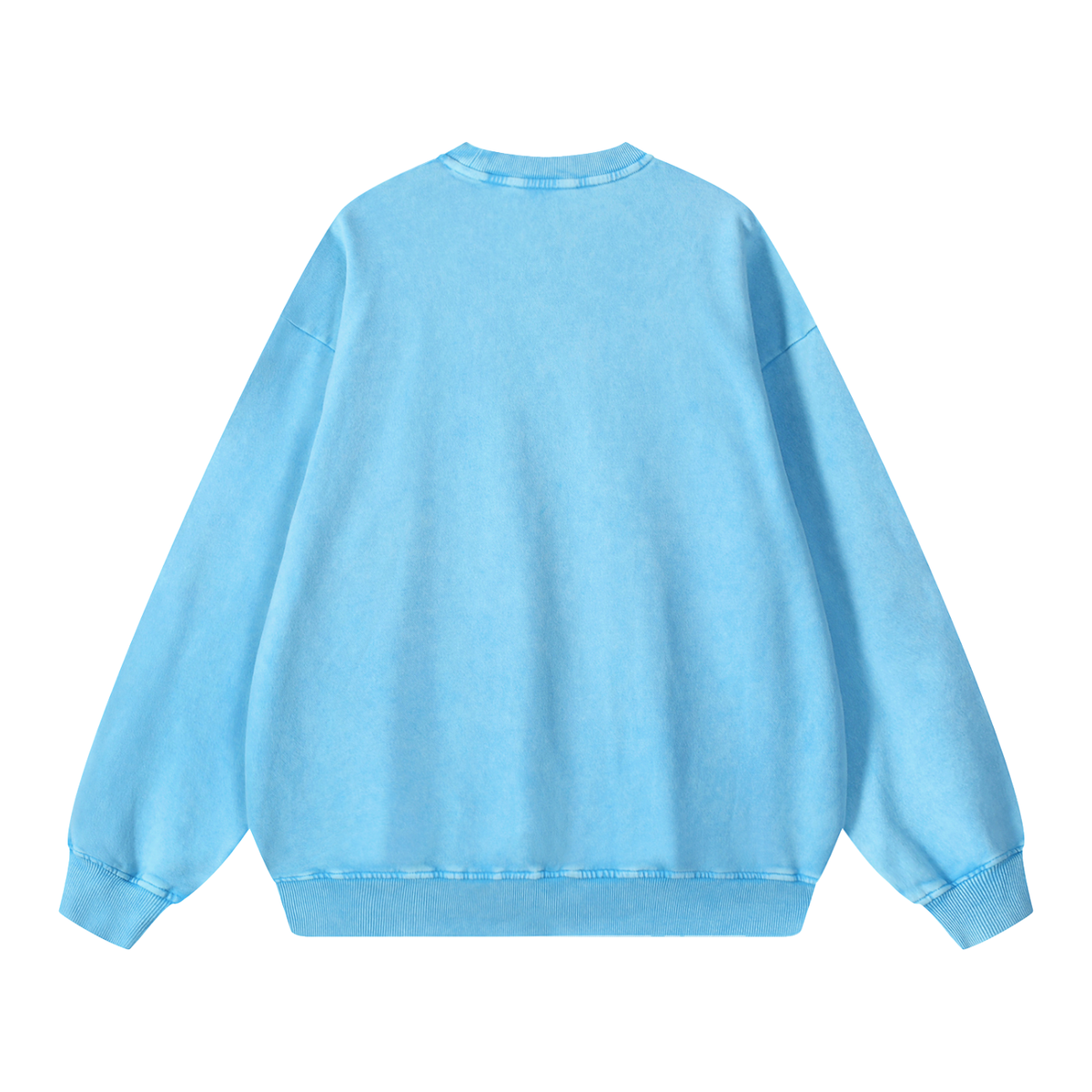 HE1=1EAVEN Embroidered Snow Washed Oversized Sweatshirt
