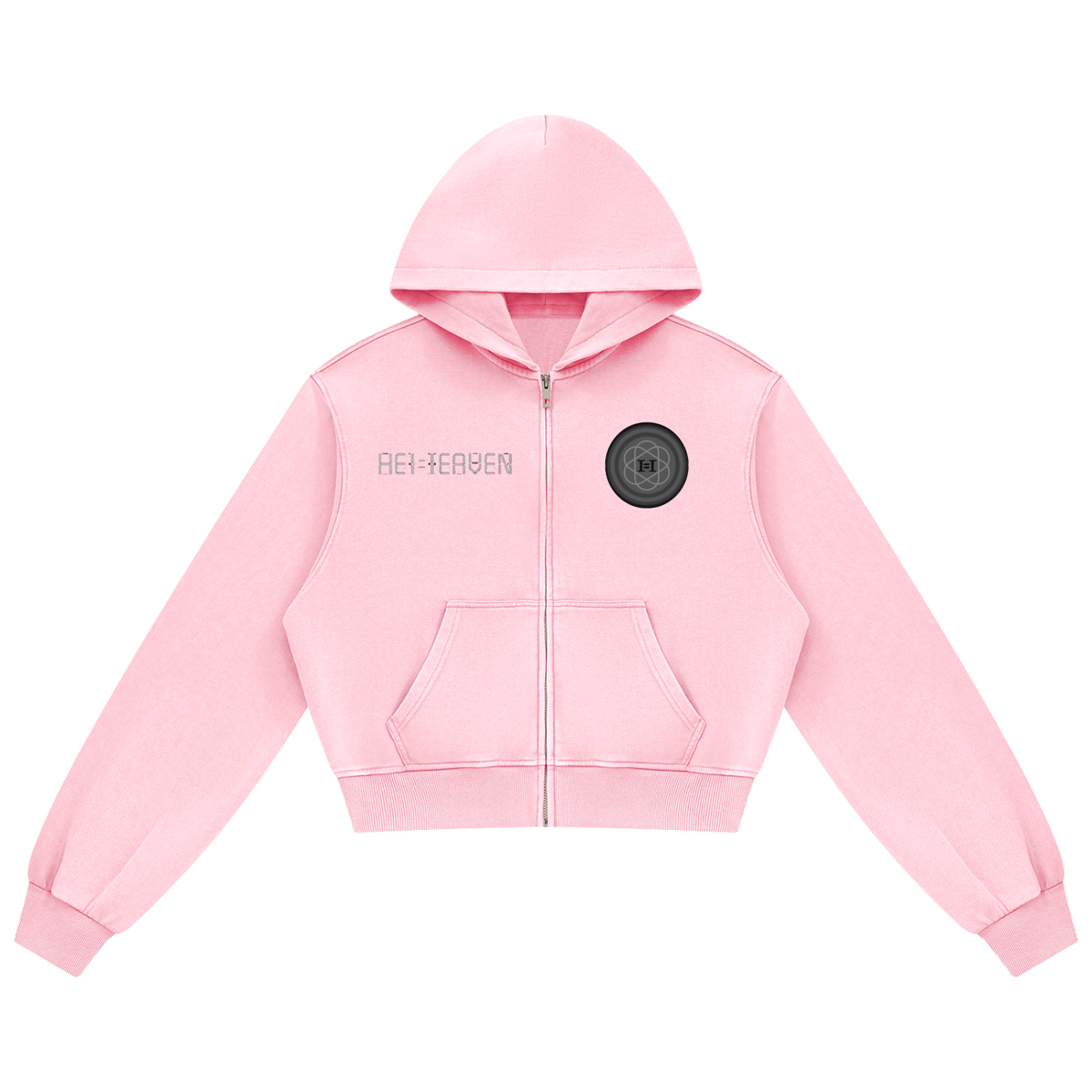 HE1=1EAVEN DTG Women's Mineral Wash Full Zip Hoodie