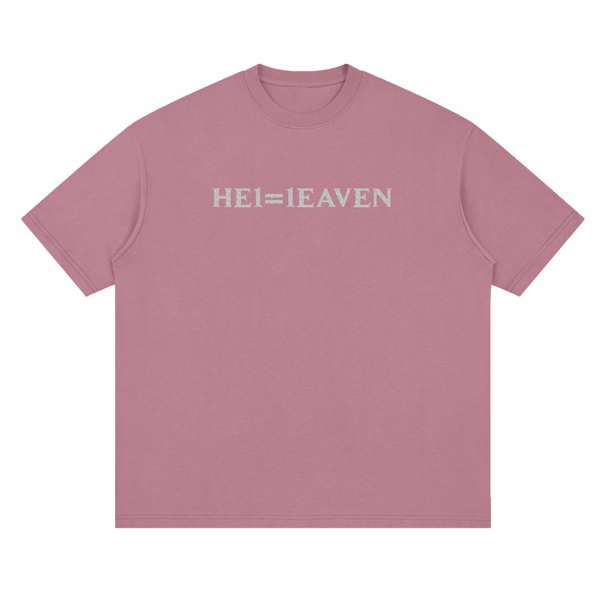 HE1=1EAVEN Embroidered Streetwear Loose Drop Shoulder T-Shirt