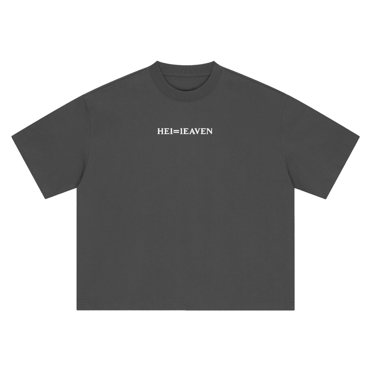 HE1=1EAVEN Alpha Numeric Reduction Embroidered Boxy Oversized T-Shirt