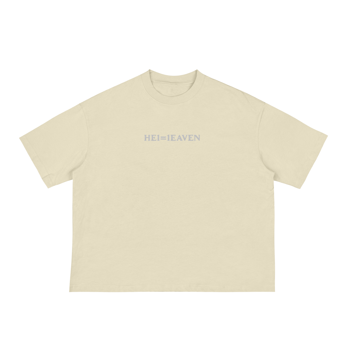 HE1=1EAVEN Alpha Numeric Reduction Embroidered Classic Loose Boxy Tee
